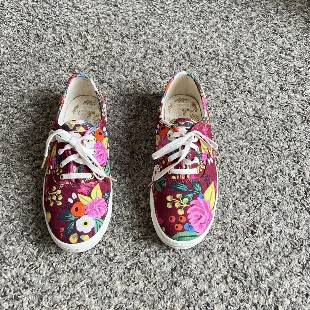 Keds Rifle Paper Co. Champion Sneakers Seasonal Floral Youth Size 4.5 Lace Up